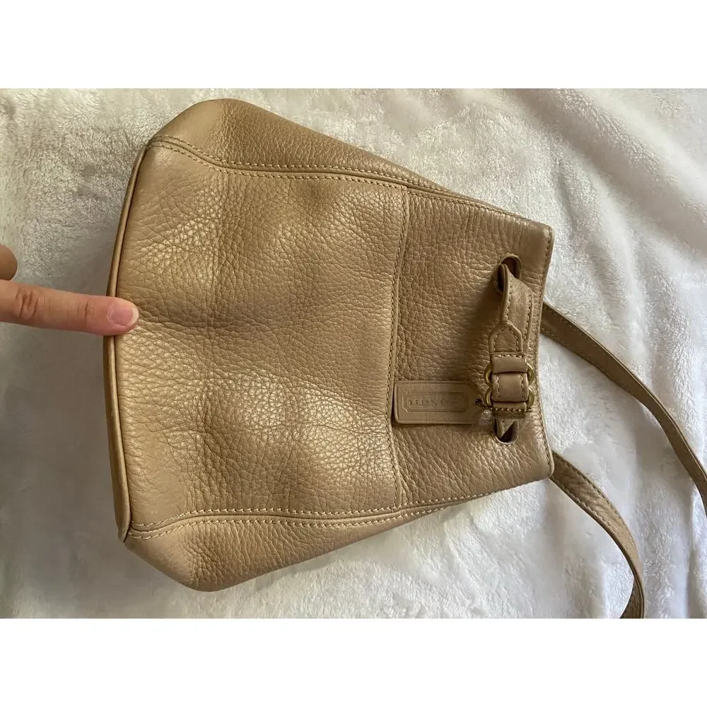 Vintage Coach Leather Sonoma Pull Through Handles Bucket Bag Crossbody GUC Tan - Picture 6 of 10